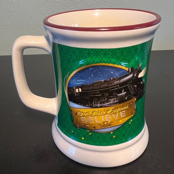 The Polar Express Ceramic Christmas Mug 3D Embossed Train BELIEVE Warner Bros. - Picture 3 of 7